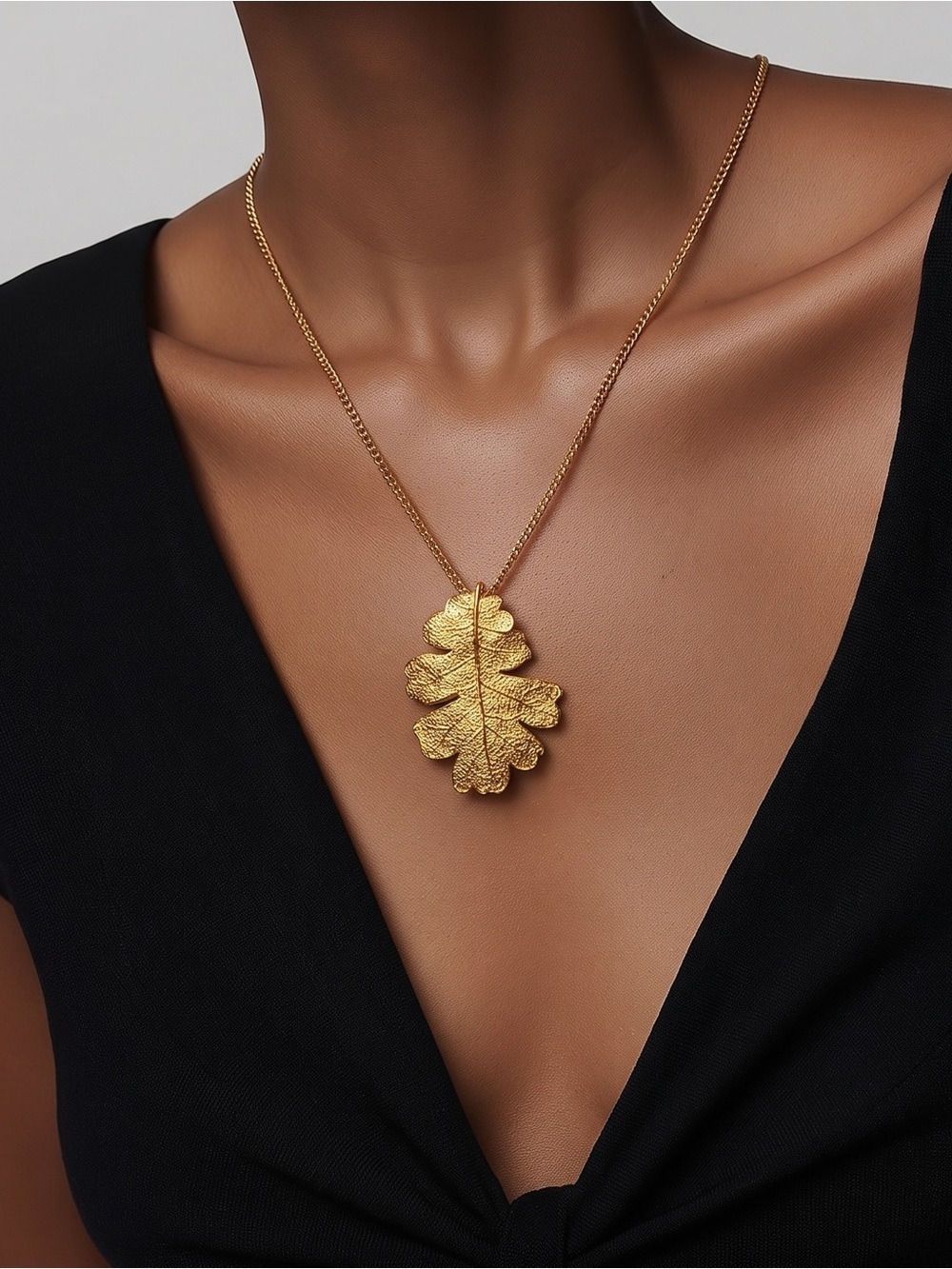 Gold Leaf Pendant Necklace - Women Jewelry☑️